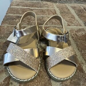 Tucker + Tate Arya Girls Cross Strap Rose Gold 5D Glitter Faux Leather #0023